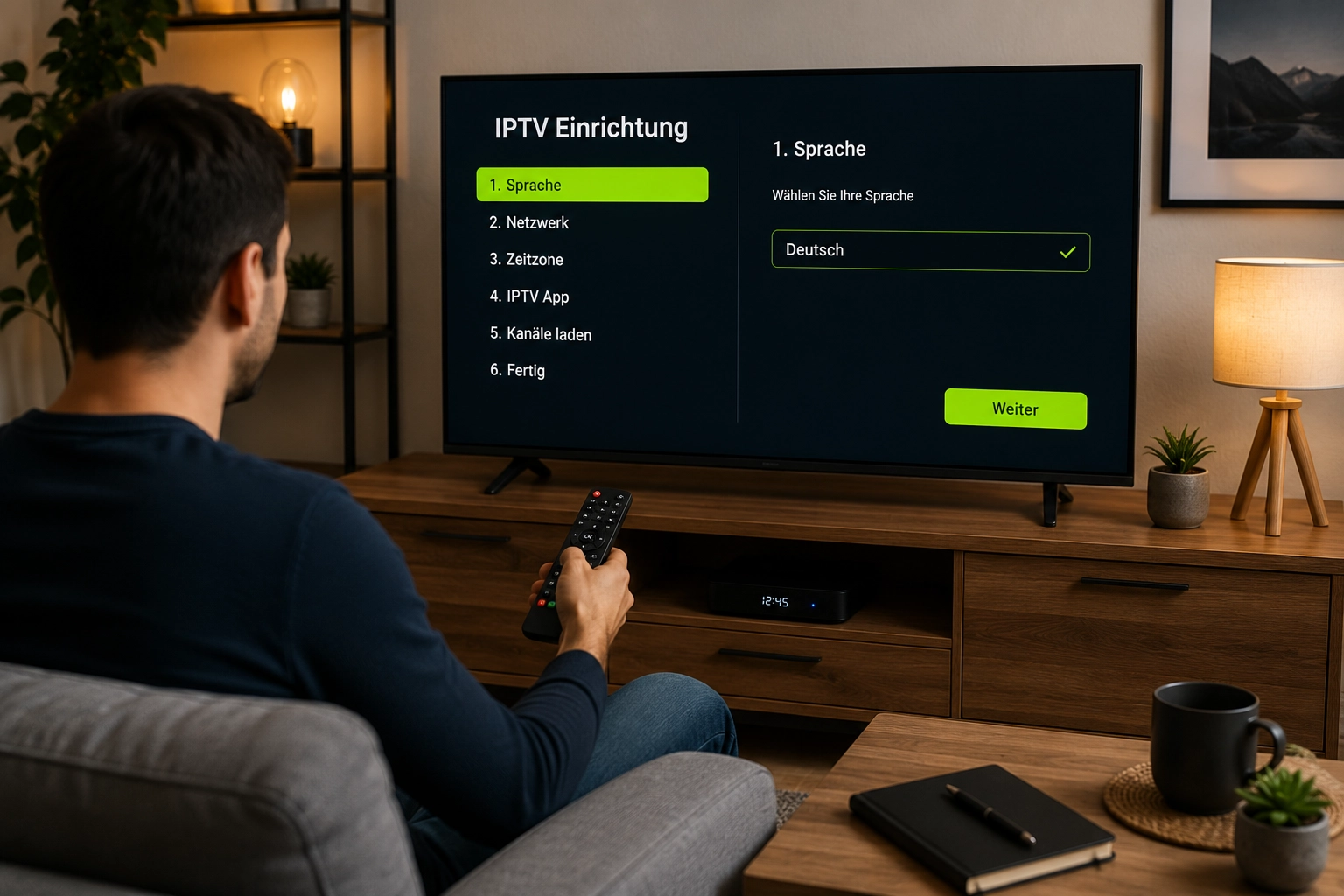 IPTV Box Einrichtung mit Media Player App auf dem TV